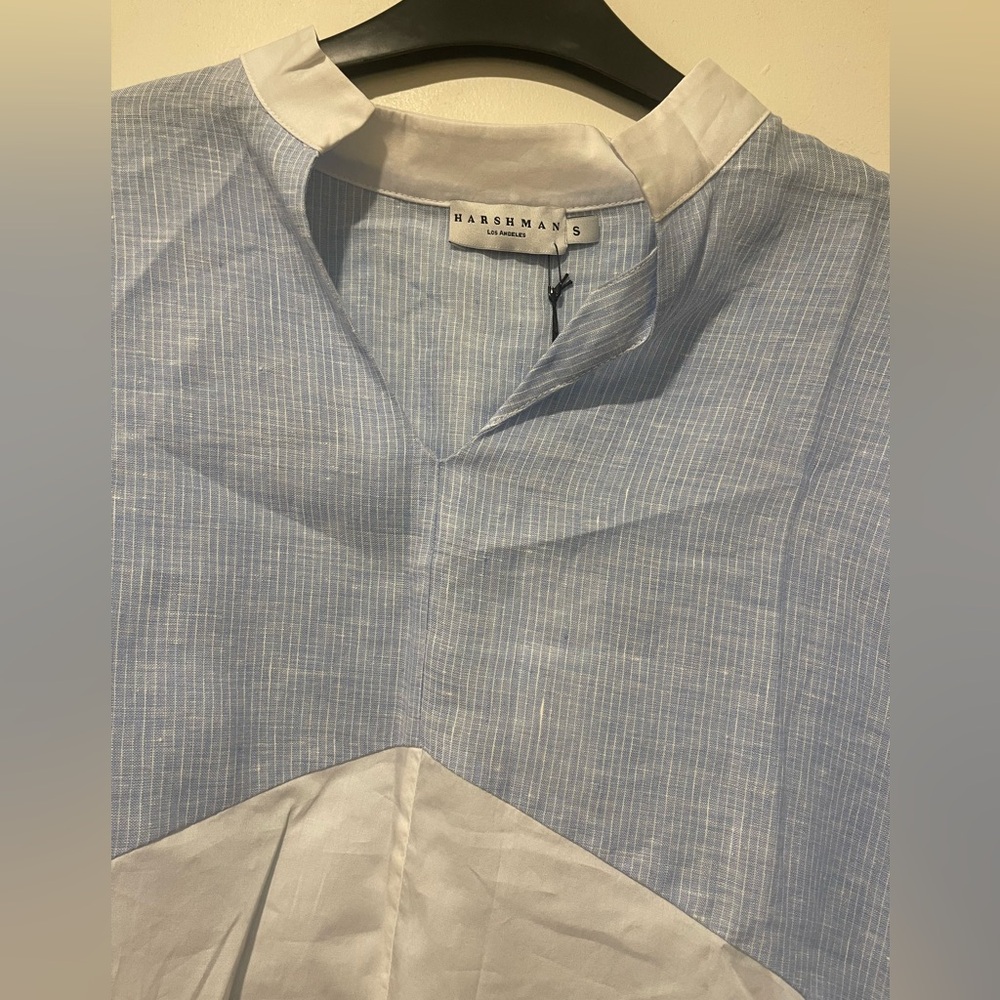 Balmain Blue and White Button Down Shirt - Picture 2 of 7